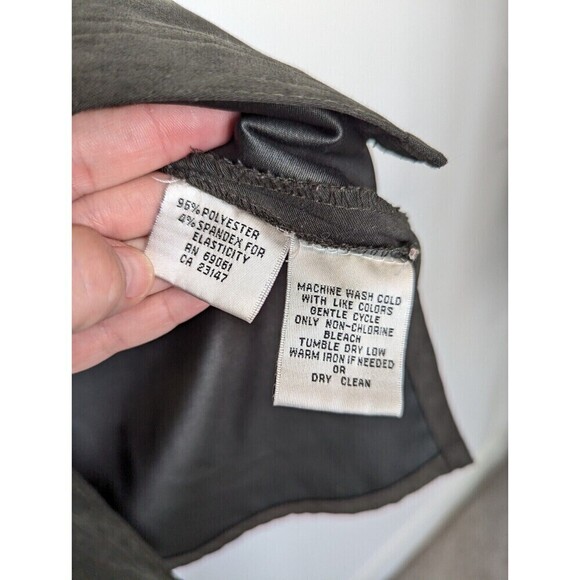 Talbots Green Faux Suede Button Down Stretch Large - Picture 8 of 12